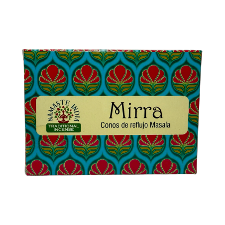 Cones de Refluxo de Mirra NAMASTE INDIA - 10 cones de incenso blackflow