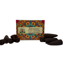 Cônes de Reflux Bois de Santal à la Cannelle NAMASTE INDIA - 10 cônes d’encens blackflow