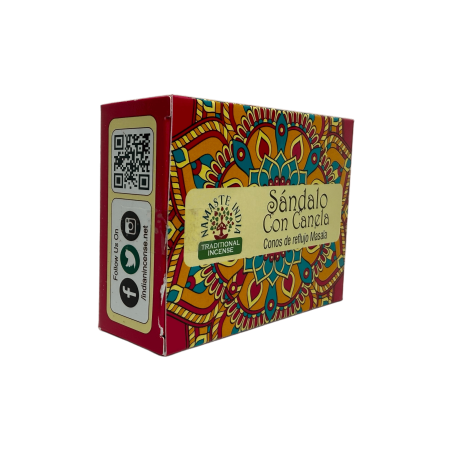 Conos de Reflujo Sándalo con Canela NAMASTE INDIA - 10 conos de incienso blackflow