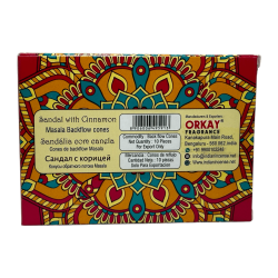 Cônes de Reflux Bois de Santal à la Cannelle NAMASTE INDIA - 10 cônes d’encens blackflow