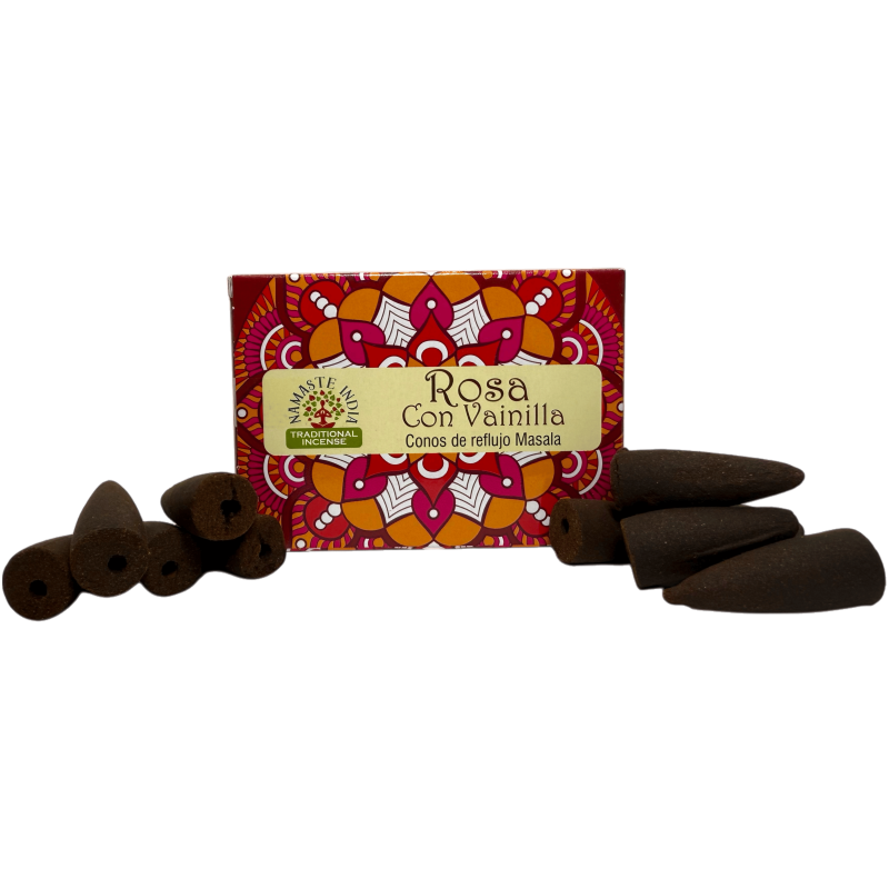 Cônes de Reflux Rose à la Vanille NAMASTE INDIA - 10 cônes d’encens blackflow-Cônes d’encens Orkay NAMASTE INDIA Reflux-HOSTENATURA