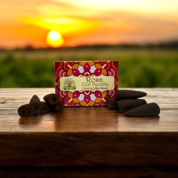 Cones de Refluxo Rosa com NAMASTE INDIA de Baunilha - 10 cones de incenso blackflow