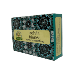 Weißer Salbei Reflux Kegel NAMASTE INDIA - 10 Blackflow Räucherkegel