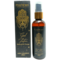 Esoterisches Lufterfrischer-Spray Good Fortune PureWorks Good Fortune Patchouli und Orange Aura Reinigungsspray 100ml.