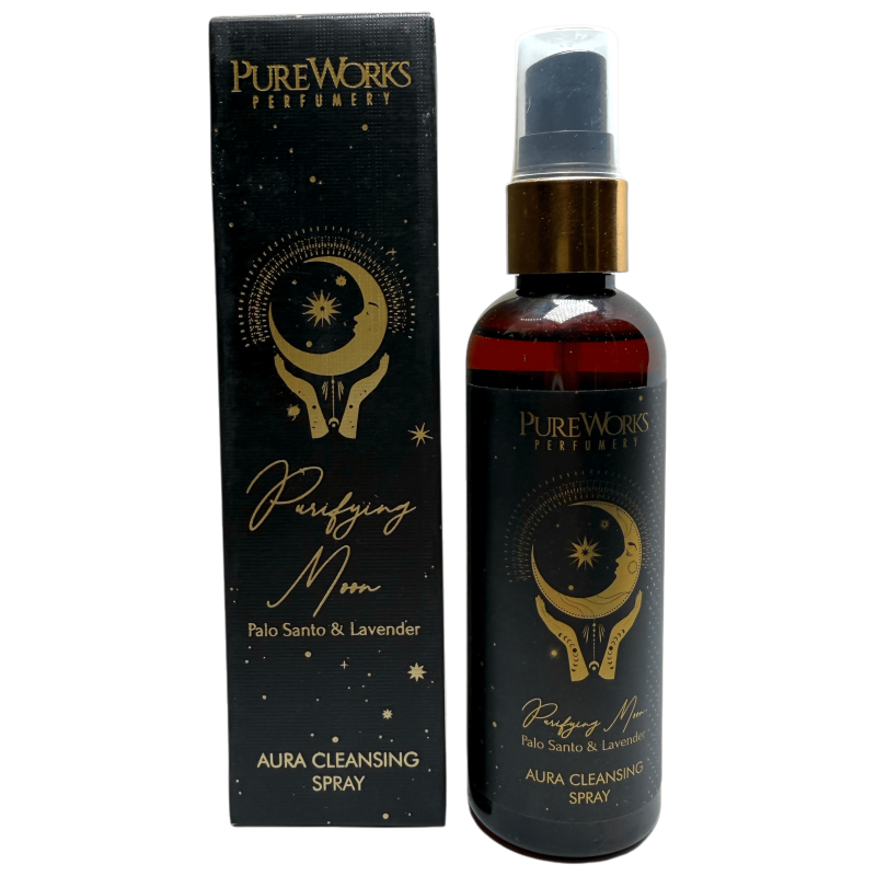 PureWorks Purifying Moon Palo Santo e Lavender Esoteric Air Freshener Spray PureWorks Purifying Moon Aura Cleansing Spray 100ml.-PERFUMES ESOTÉRICOS SANTERIA-HOSTENATURA