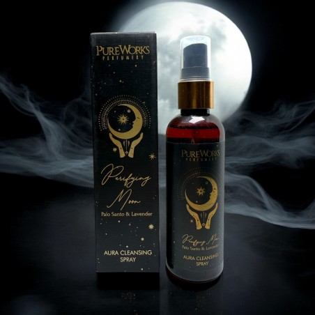 Spray Ambientador Esotérico Luna Purificadora PureWorks Purifying Moon Palo Santo y Lavanda Aura Cleansing Spray 100ml.