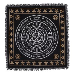 Toalha de Altar com Franjas Esotérica Vida, Morte e Renascimento - 50x50cm