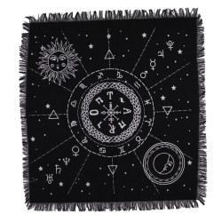 Toalha de Altar com Franjas Esotéricas Lua e Sol - 50x50cm