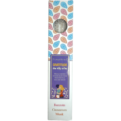 Incenso Orgânico Gratitude Blissful Blends Vijayshree Benjoim, Canela e Almíscar - Caixa de 25gr.