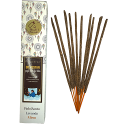 Blissful Blends Vijayshree Palo Santo Tămâie organică de bunăstare, lavandă și smirnă - Cutie de 25gr.
