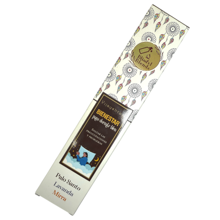 Inciens orgànic Benestar Blissful Blends Vijayshree Palo Santo, Lavanda i Mirra - Cajita de 25gr.