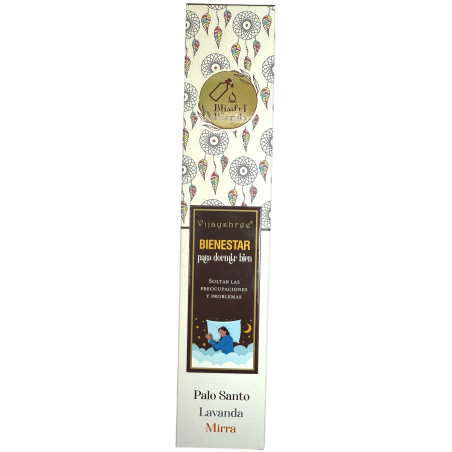 Blissful Blends Vijayshree Palo Santo Biologisch Welzijn Wierook, Lavendel en Mirre - 25gr Doos.
