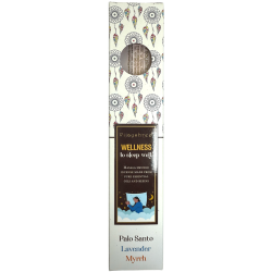 Blissful Blends Vijayshree Palo Santo Tămâie organică de bunăstare, lavandă și smirnă - Cutie de 25gr.