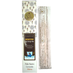 Blissful Blends Vijayshree Palo Santo Tămâie organică de bunăstare, lavandă și smirnă - Cutie de 25gr.