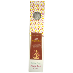يمزج Blissful Vijayshree White Sage و Dragon's Blood و Clocker البخور العضوي المضاد للاكتئاب - صندوق 25 غرام.