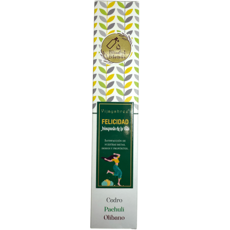 Incenso Orgânico Happiness Blissful Blends Vijayshree Cedar, Patchouli e Frankincense - Caixa de 25gr.
