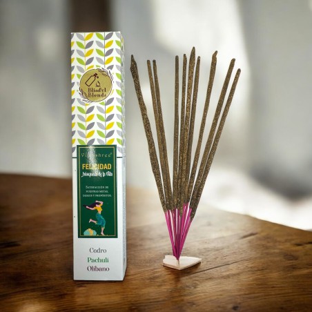 Incenso Orgânico Happiness Blissful Blends Vijayshree Cedar, Patchouli e Frankincense - Caixa de 25gr.