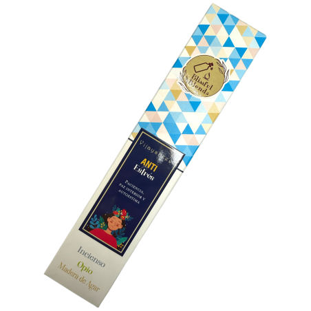 Incienso orgánico Anti Estrés Blissful Blends Vijayshree Incienso, Opio y Madera de Agar - Cajita de 25gr.
