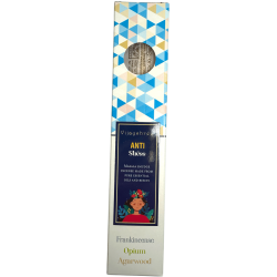 Incienso orgánico Anti Estrés Blissful Blends Vijayshree Incienso, Opio y Madera de Agar - Cajita de 25gr.