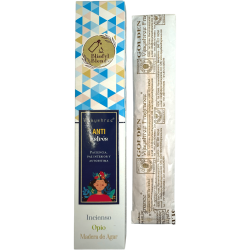 Incienso orgánico Anti Estrés Blissful Blends Vijayshree Incienso, Opio y Madera de Agar - Cajita de 25gr.