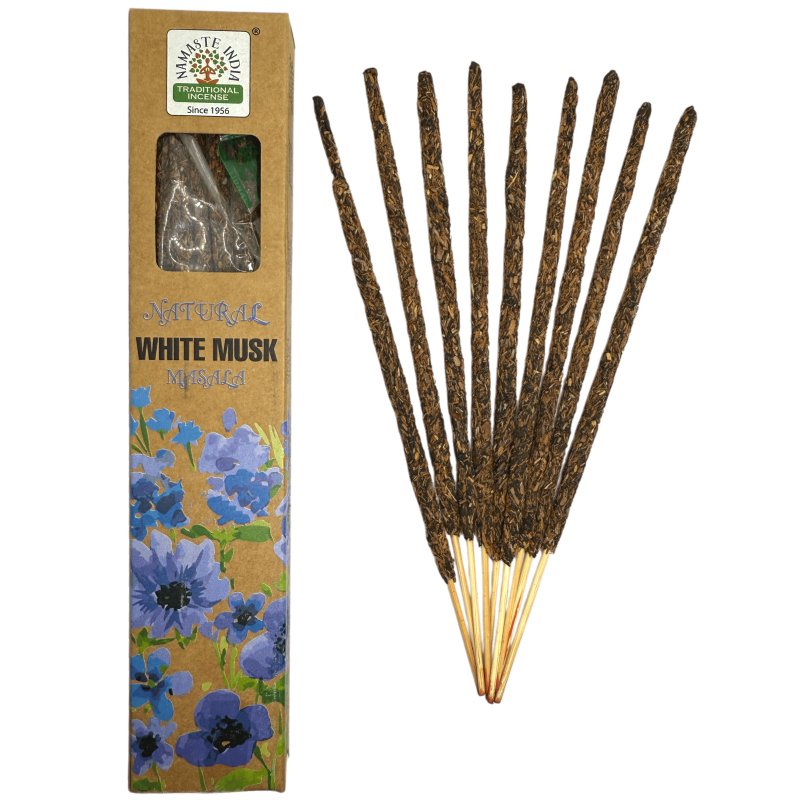 Incenso Natural Almíscar Branco Namastê Índia Masala Natural - 1 pacote de incenso orgânico 30gr.-VARAS DE INCENSO BOTÂNICO-HOSTENATURA