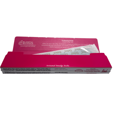 Organic Incense Blissful Botanics Rose TULASI Natural Artisan - Lovely Rose - 8 Organic Incense Sticks