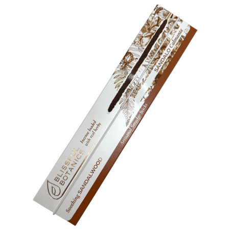 Encens Bois de Santal Bio Blissful Botanics TULASI Natural Artisan - Bois de Santal Apaisant - 8 bâtonnets d’encens bio