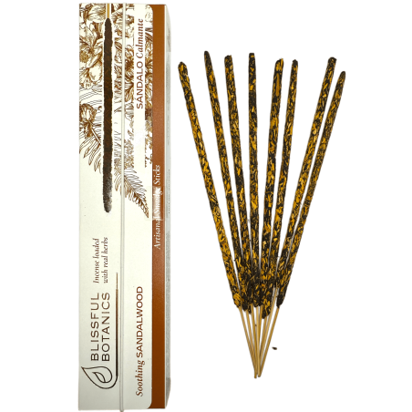 Bio Sandelholz Weihrauch Blissful Botanics TULASI Natural Artisan - Beruhigendes Sandelholz - 8 Bio Räucherstäbchen