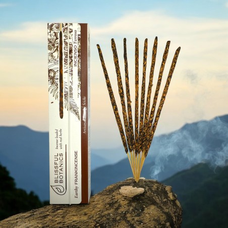 Incienso Orgánico Frankincense Blissful Botanics TULASI Artesano Natural - Incienso Terroso - 8 barritas incienso orgánicas