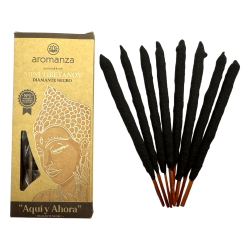 Mini Tibetansk Rökelse Black Diamond Aromanza Argentina - 8 rökelsepinnar 40 min varaktighet - Här och Nu