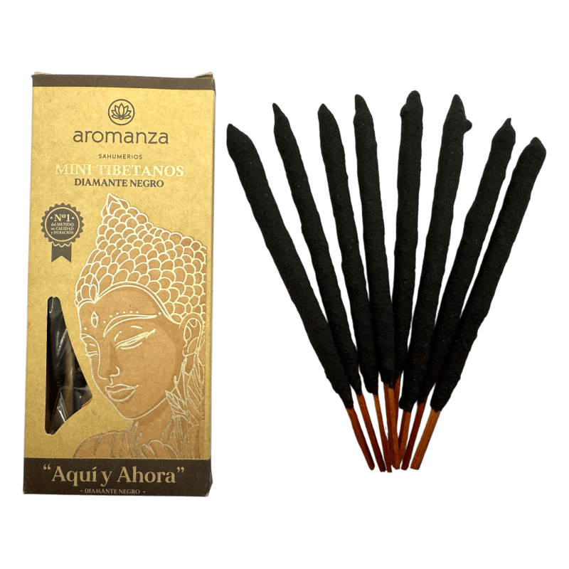 Mini Encens Tibétain Black Diamond Aromanza Argentina - 8 bâtonnets d’encens durée 40min - Ici et maintenant-Mini encens tibétain Aromanza-HOSTENATURA