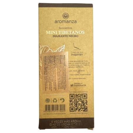Incienso Mini Tibetanos Diamante Negro Aromanza Argentina - 8 sahumerios 40min duración - Aquí y Ahora