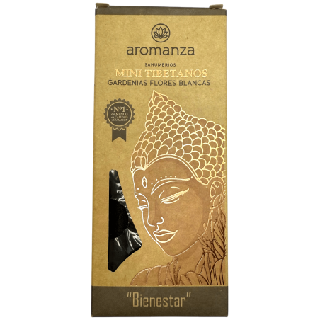 Mini tibetansk rökelse gardenias vita blommor Aromanza Argentina - 8 rökelsepinnar 40 min varaktighet - Wellness