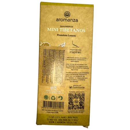 Mini Tibetan Incense Lemon Aromanza Argentina - 8 incense sticks 40min duration - Open Paths