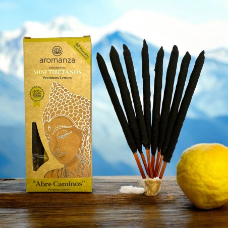 Incienso Mini Tibetanos Limón Aromanza Argentina - 8 sahumerios 40min duración - Abre Caminos