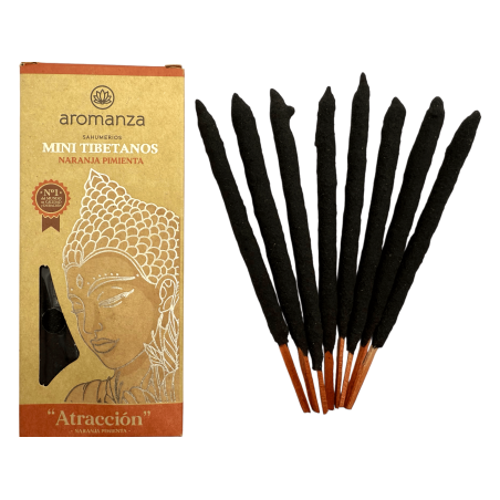 Mini tibetansk rökelse apelsinpeppar aromanza Argentina - 8 rökelsepinnar 40 min varaktighet - Sevärdhet