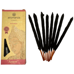 Incienso Mini Tibetanos Rosa Real Aromanza Argentina - 8 sahumerios 40min duración - Amor
