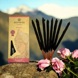 Incienso Mini Tibetanos Rosa Real Aromanza Argentina - 8 sahumerios 40min duración - Amor