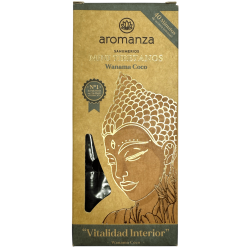 Mini Encens Tibétain Wanama Noix de Coco Aromanza Argentine - 8 bâtonnets d’encens durée 40min - Vitalité Intérieure