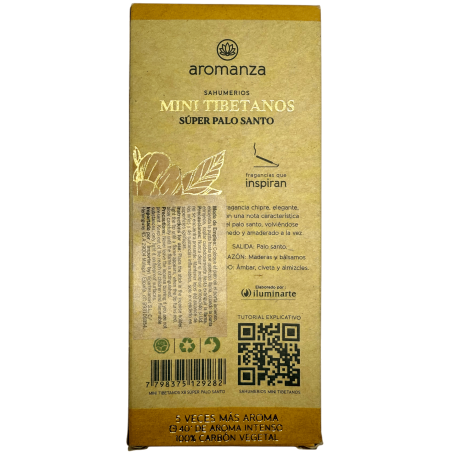 Mini tibetansk rökelse Super Palo Santo Aromanza Argentina - 8 rökelsepinnar 40 min varaktighet - Good Wave
