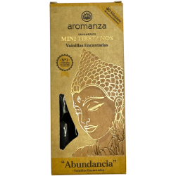 Mini tibetansk rökelse förtrollade vaniljer Aromanza Argentina - 8 rökelsepinnar 40 min varaktighet - Överflöd