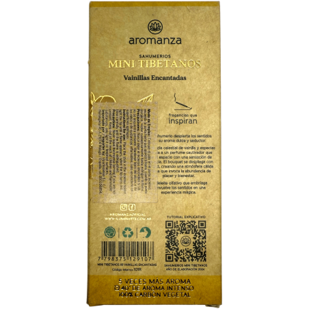 Mini Tibetaanse Wierook Betoverde Vanilles Aromanza Argentina - 8 wierookstokjes 40min duur - Overvloed