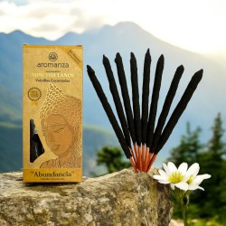 Mini tibetansk rökelse förtrollade vaniljer Aromanza Argentina - 8 rökelsepinnar 40 min varaktighet - Överflöd