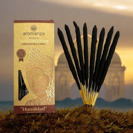 Mini Tybetańskie Esencje Kadzideł z Indii Aromanza Argentyna - 8 kadzidełek Czas trwania 40 min - Pokora