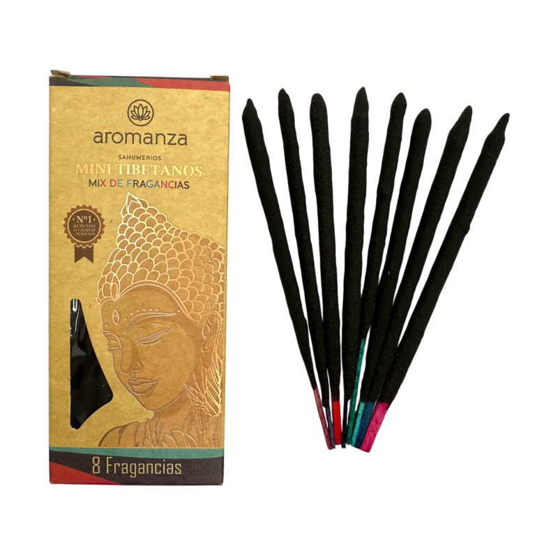 Incienso Mini Tibetanos Mix de Fragancias Aromanza Argentina - 8 sahumerios 40min duración - 8 Fragancias-Incienso Mini Tibetano Aromanza-HOSTENATURA