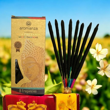 Mini Encens Tibétain Fragrance Mix Aromanza Argentina - 8 bâtonnets d’encens durée 40min - 8 Fragrances