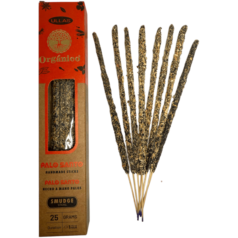 Incienso Ullas de Palo Santo - ULLAS - Hecho a mano - 25gr - Hecho en India - 100% Natural - ULLAS Incienso Orgánico-Incienso Ullas Orgánico-HOSTENATURA