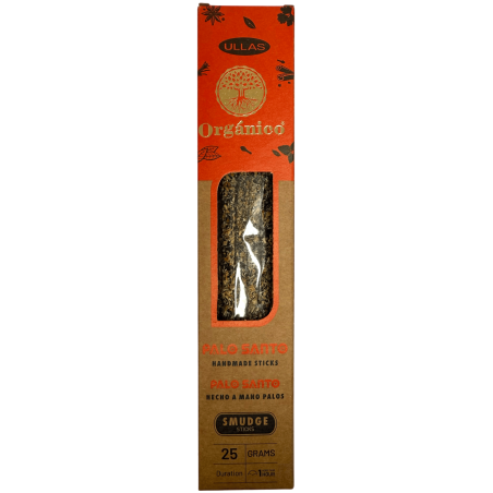 Palo Santo Wierook - ULLAS - Handgemaakt - 25g - Gemaakt in India - 100% natuurlijk - ULLAS biologische wierook