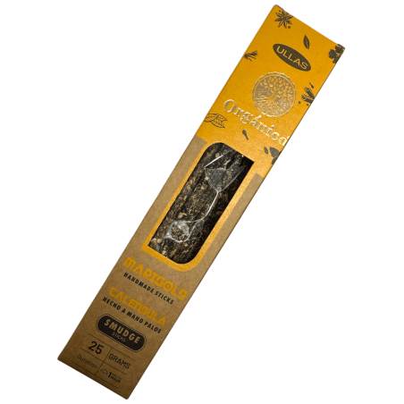 Incenso de Calêndula Ullas - Feito à Mão - 25g - Fabricado na Índia - 100% Natural - Incenso Orgânico ULLAS