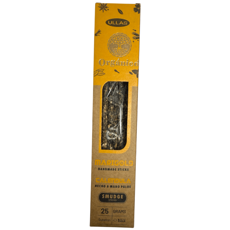 Incenso de Calêndula Ullas - Feito à Mão - 25g - Fabricado na Índia - 100% Natural - Incenso Orgânico ULLAS
